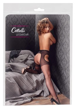 Cottelli LEGWEAR - Czarne Rajstopy Z Pasem Do Pończoch L/XL