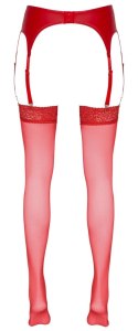 Cottelli LEGWEAR - Klasyczne Czerwone Pończochy Z Elegancką Koronką 2