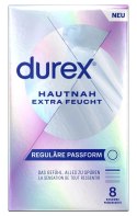 Durex - Najcieńsze Prezerwatywy Lateksowe Nawilżone Hautnah Classic Extra Feucht 8 szt