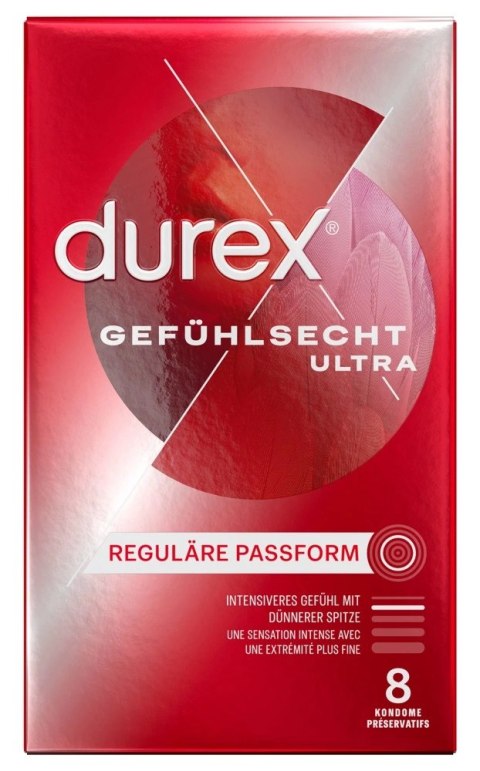 Durex - Prezerwatywy Lateksowe 20% Cieńsze Gefühlsecht Ultra 8 szt