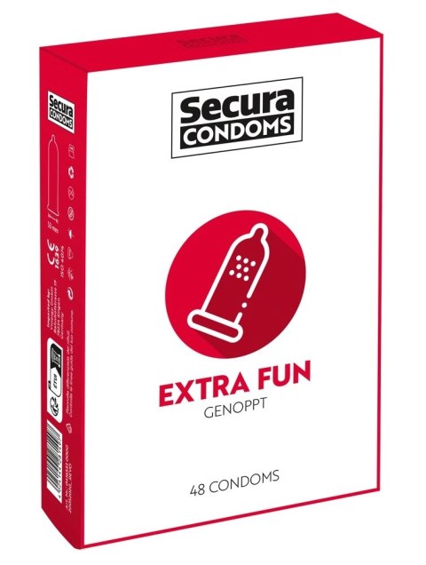 Secura Extra Fun - Prezerwatywy Z Wypustkami Stymulującymi 48pcs Box