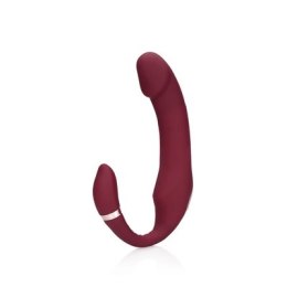 Loveline - Wibrujące, zakrzywione dildo do Strap On - Merlot Grape