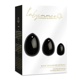 Kulki gejszy - La Gemmes Yoni Egg Set Black Obsidian