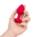 Zdalnie sterowany plug analny - B-Vibe Vibrating Heart Plug M/L Red