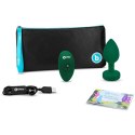 Zdalnie sterowany plug analny - B-Vibe Vibrating Jewel Plug M/L Emerald