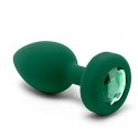 Zdalnie sterowany plug analny - B-Vibe Vibrating Jewel Plug M/L Emerald