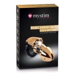 Klatka na penisa - Mystim Pubic Enemy No 1 Cock Cage Gold Edition