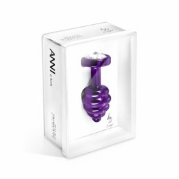 Plug analny - Diogol Ano Ribbed Purple 35 mm