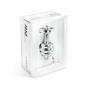 Plug analny zdobiony - Diogol Ano Butt Plug Ribbed Silver Plated 25 mm