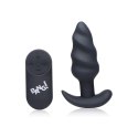 Vibrating Silicone Swirl Butt Plug with Remote Control Xr Brands