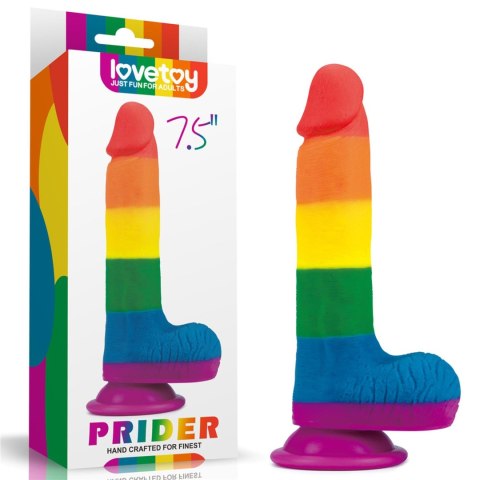 Dildo tęczowe giętkie silikonowe przyssawka 19,5cm