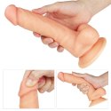 Giętki żyły penis gruby z przyssawką dildo 20 cm