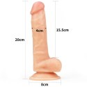 Giętki żyły penis gruby z przyssawką dildo 20 cm