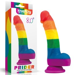 Tęczowe dildo elastyczne z przyssawką 20,5 cm