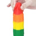 Tęczowe dildo elastyczne z przyssawką 20,5 cm