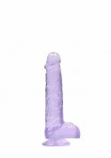 Dildo z przyssawką mały fioletowy penis 17 cm