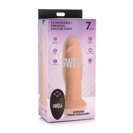 Nadmuchiwane i wibrujące silikonowe dildo - 7 / 18 cm XR Brands