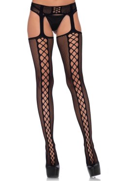 Bielizna-Lace up backseam stockings