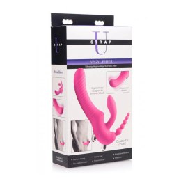 XR Brands - Potrójne, wibrujące, silikonowe dildo bez paska Regal