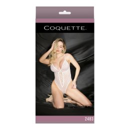 Coquette - Body z siateczki z wysokim wycięciem i ukrytym otwartym krokiem