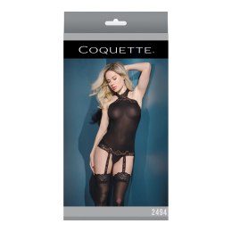 Coquette - Przezroczysty top typu halter z dołączonymi pończochami