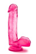 Różowe dildo grube z żyłkami mocną przyssawka 18cm