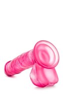 Różowe dildo grube z żyłkami mocną przyssawka 18cm