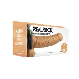 RealRock - Wibrator - dildo z jądrami na pasku 18 cm