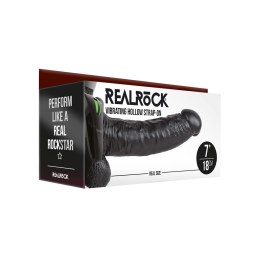 RealRock - Wibrator - dildo z jądrami na pasku 18 cm