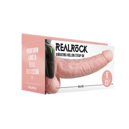 RealRock - Wibrator - dildo z jądrami na pasku 23 cm