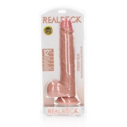 RealRock - Proste realistyczne dildo z jądrami i przyssawką 30,5 cm