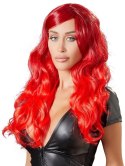 Wig red wavy long