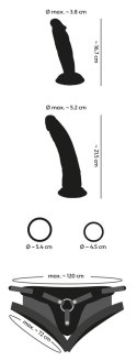 Strap-on na szelkach w zestawie dwa gumowe dildo