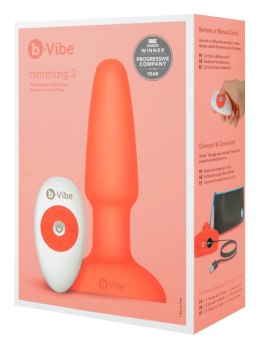 B-Vibe - Korek Analny Z Wibracjami I Pilotem Rimming 2 Pomarańczowy