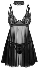 Obsessive - Seksowna Babydoll Ze Stringami I Chokerem Donarella XL/2XL