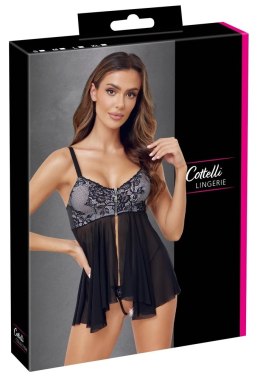 Cottelli LINGERIE - Seksowna Otwarta Haleczka Z Koronką + Stringi Bez Krocza XL