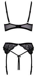 Cottelli LINGERIE - Seksowne Koronkowy 3-Częściowy Komplecik Czarny 75B/S