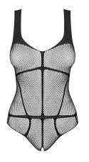 Obsessive - Seksowne Czarne Siateczkowe Body Bez Krocza B336 S-L