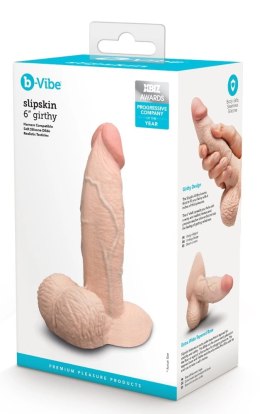 B-Vibe - Realistyczne Dildo Z Jądrami I Przyssawką Slipskin 15,4 cm Girthy Cielisty