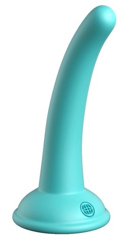 Dillio Platinum - Miękkie Silikonowe Dildo Zakrzywione Curious Five 14,6 cm Turkusowe