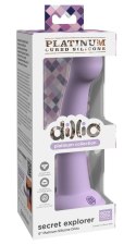 Dillio Platinum - Silikonowe Dildo Z Okrągłą Końcówką Secret Explorer 17,2 cm Fioletowe