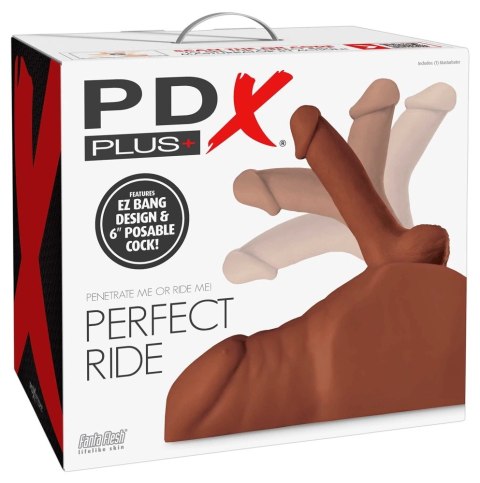 PDX Plus - Męski Tors Z Ruchomym Penisem Perfect Ride Brown