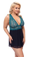 Cottelli CURVES - Babydoll Z Koronkową Górą I Siateczkową Spódnicą 2XL