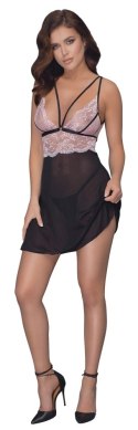 Cottelli LINGERIE - Seksowna Siateczkowa Halka Z Różową Koronką 2XL