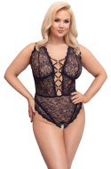 Cottelli CURVES - Seksowne Koronkowe Body Z Dodatkami Różowego Złota 95D/2XL